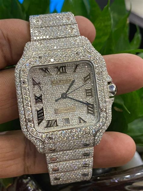 cartier watch men's diamond price|cartier full diamond watch.